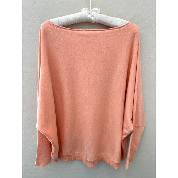 EILEEN FISHER | Organic Cotton Cashmere Boatneck Sweater Peach | Size XL - Picture 4 of 7